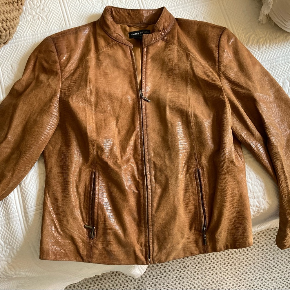 Valerie Stevens Tan 100% Leather Jacket